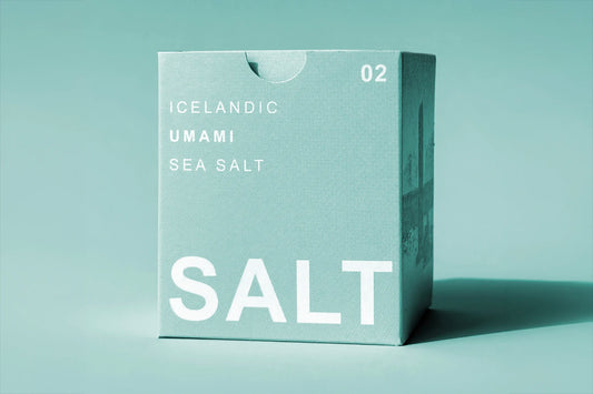 A blue box of Icelandic sea salt