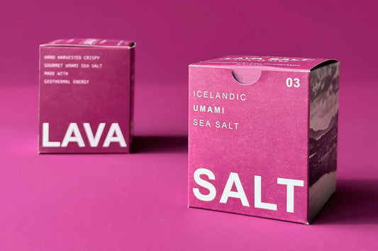 Two boxes of Icelandic lava sea salt