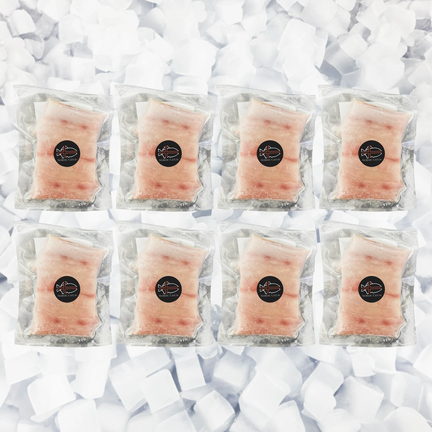 Multiple packages of Mahi Mahi on a bed of ice
