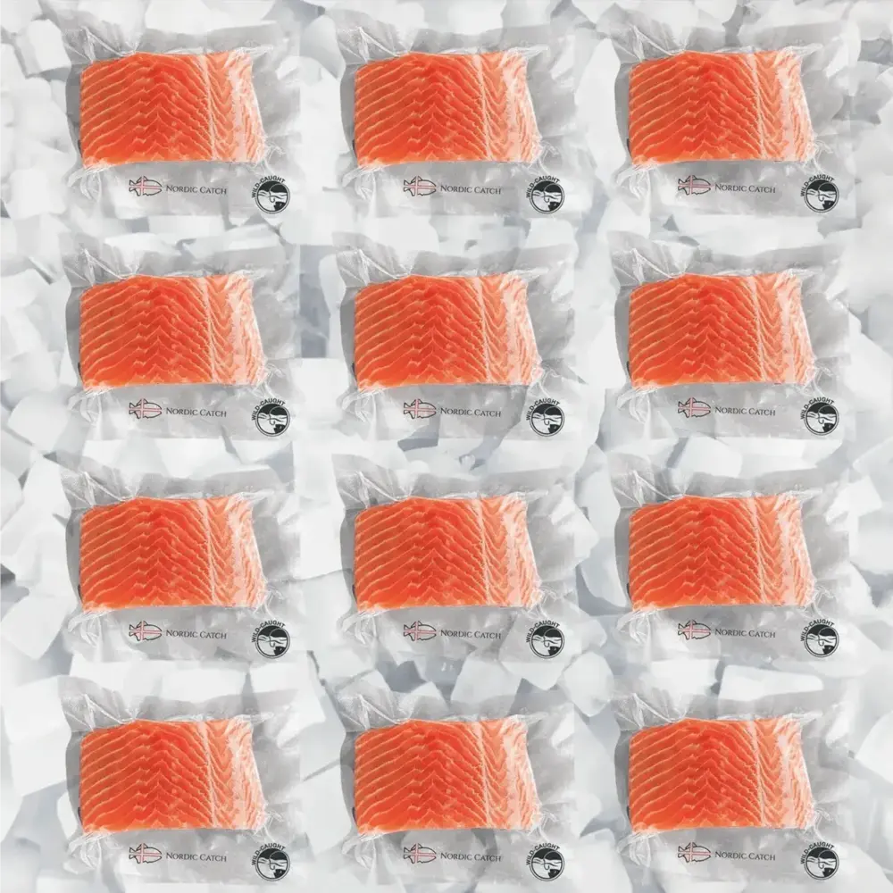 Wild Caught Salmon, Columbia River King Skin On (Bulk Case) - Nordic Catch
