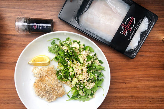 Panko Cod and Couscous Salad - Nordic Catch