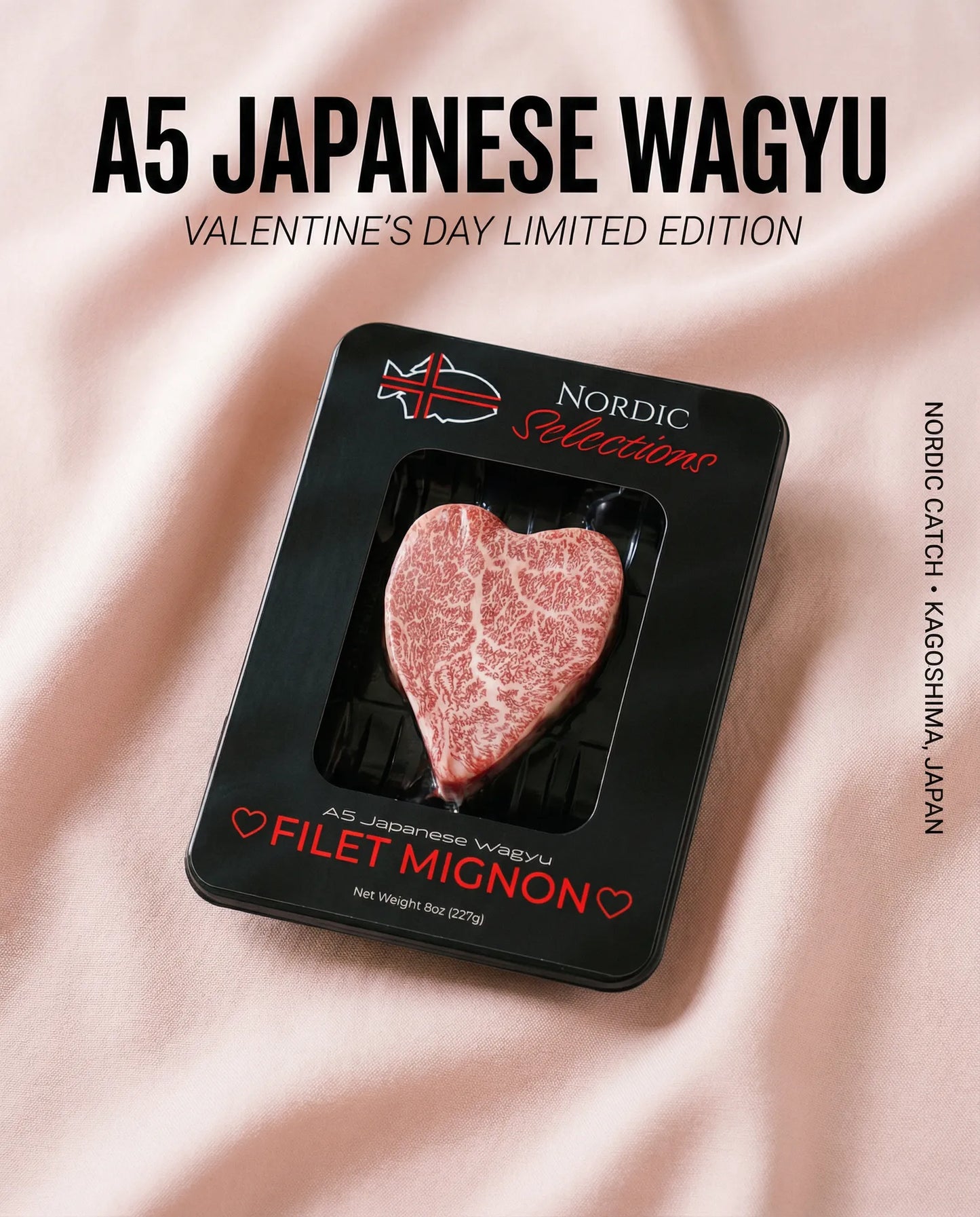 Heart shaped wagyu steak
