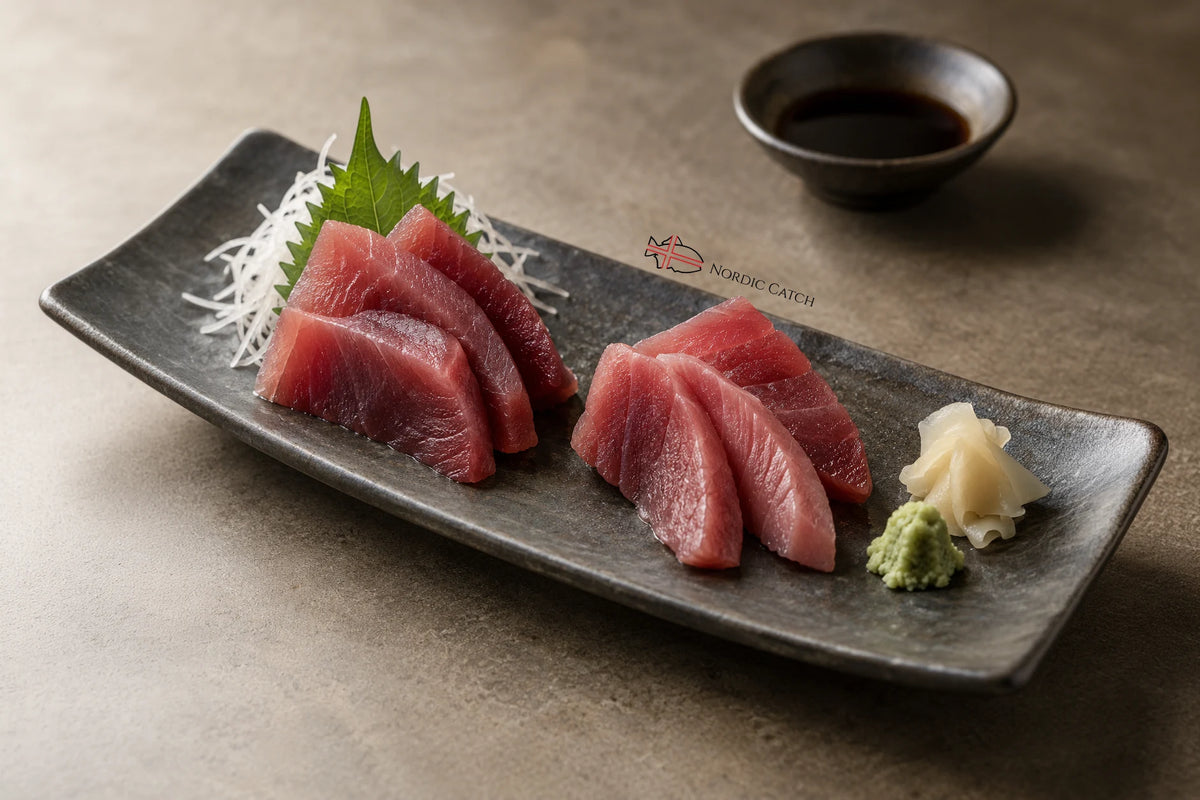 Fresh raw ahi tuna sashimi slices