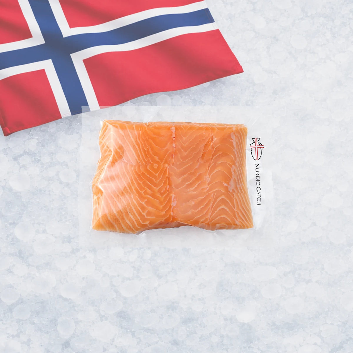 Skinless 6 oz Norwegian Atlantic salmon portion for sushi