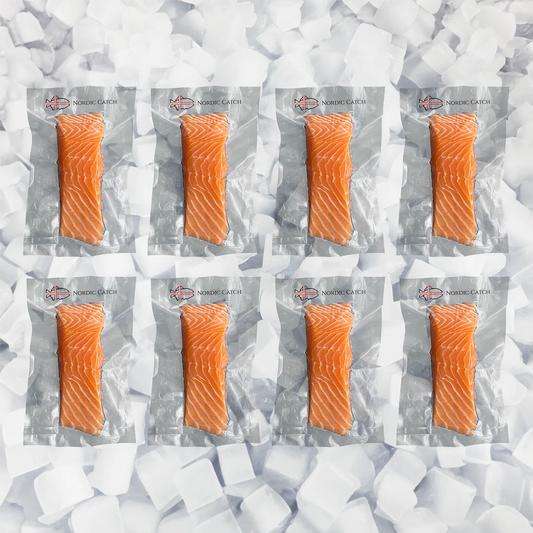 Sushi-Grade Salmon, Icelandic Skin On (Bulk Case)