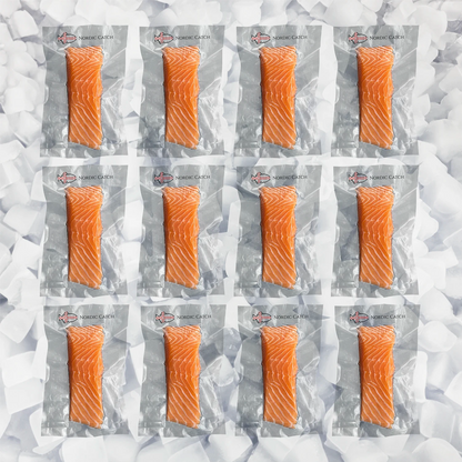 Sushi-Grade Salmon, Icelandic Skin On (Bulk Case)