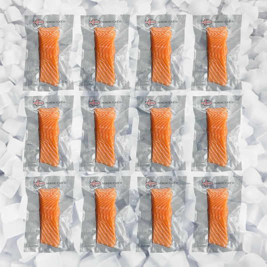 Sushi-Grade Salmon, Icelandic Skin On (Bulk Case)