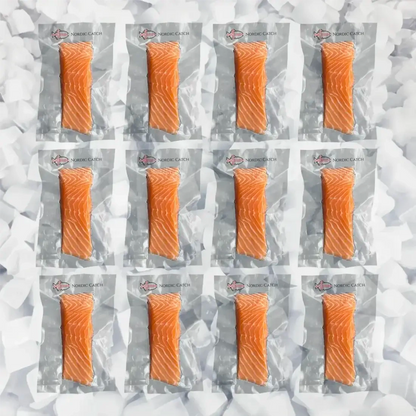 Sushi-Grade Salmon, Icelandic Skin On (Bulk Case)