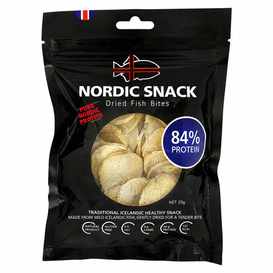 Dried Fish Bites, Hardfiskur Nordic Snack