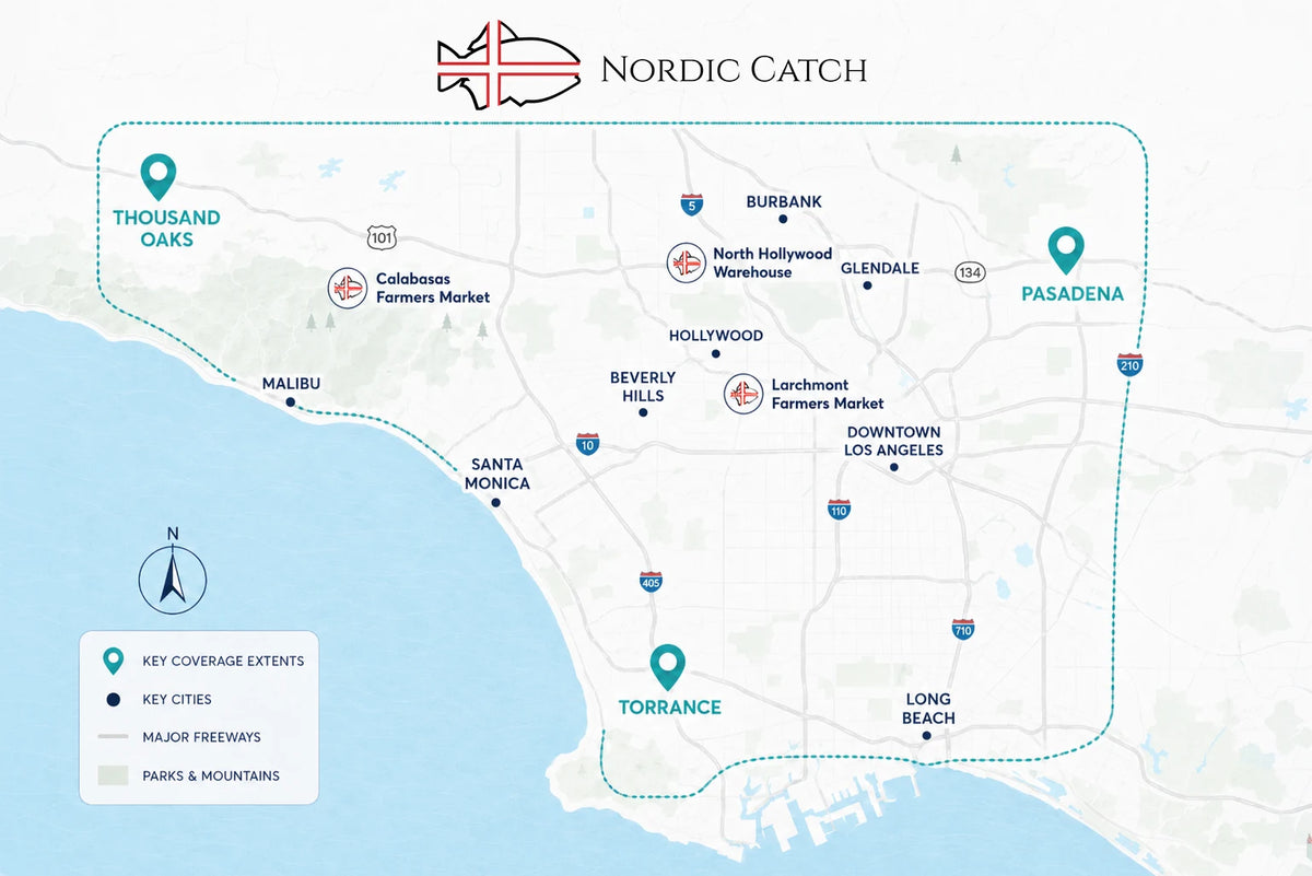 Nordic Catch service-area map