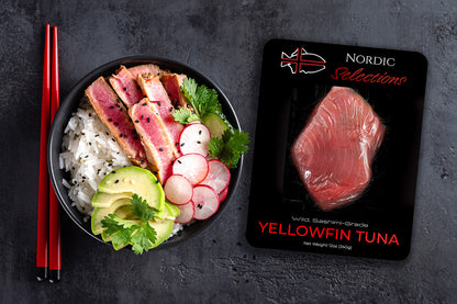 Yellowfin Tuna (Ahi) Steaks - Sushi Grade, Natural & Wild Caught (12oz portion)