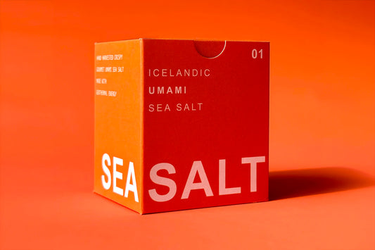 An orange box of Icelandic sea salt