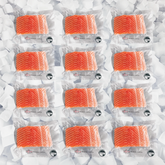 Wild Caught Salmon, Troll King Salmon Skin On (Bulk Case)