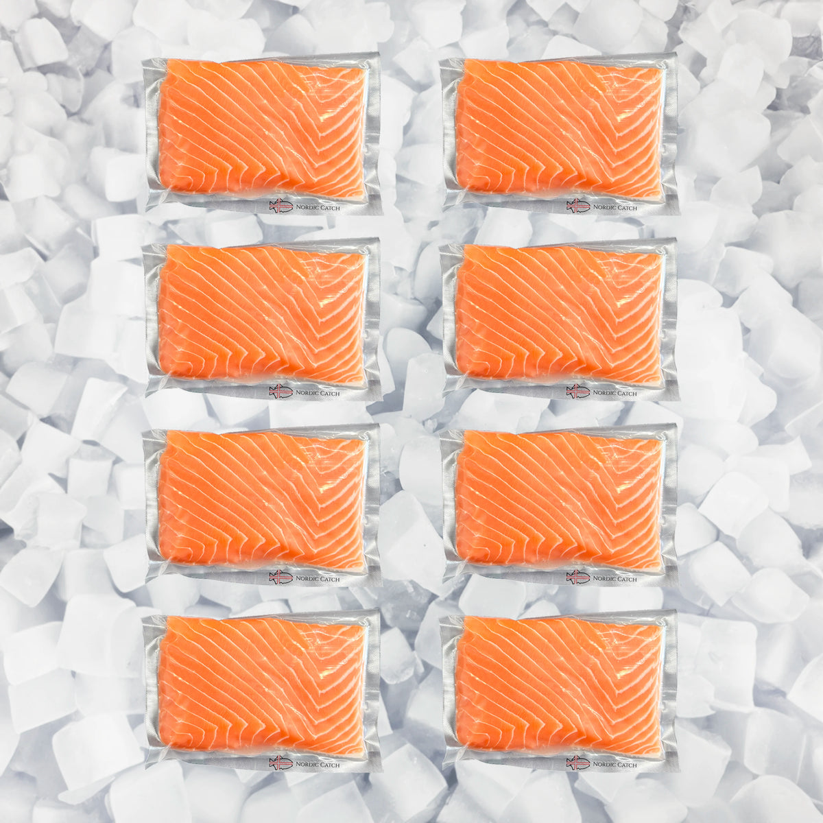 Bulk case of individually packed wild King salmon portions