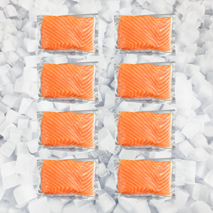 Bulk case of individually packed wild King salmon portions