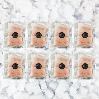 Multiple packages of Mahi Mahi on a bed of ice