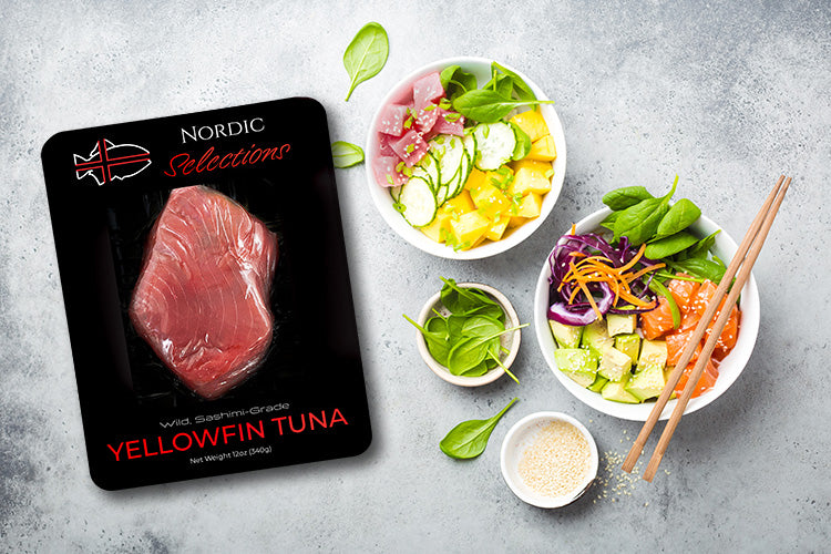 Yellowfin Tuna (Ahi) Steaks - Sushi Grade, Natural & Wild Caught (12oz portion)