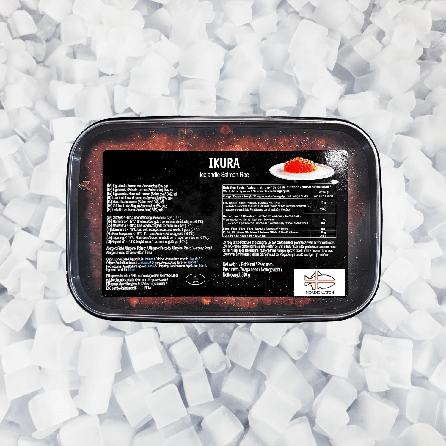 Salmon Roe (Ikura) from Iceland - 500g Bulk Tray - Nordic Catch