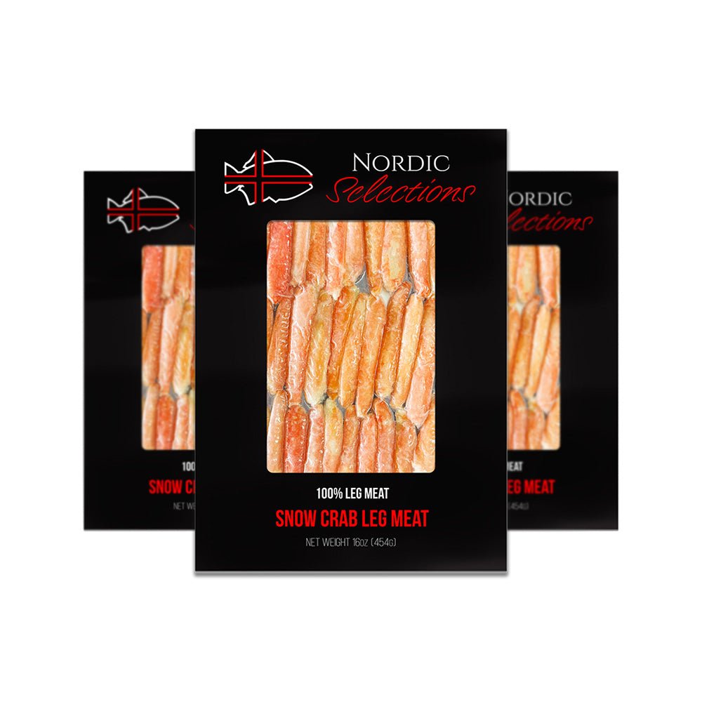 Wild, Arctic Snow Crab Leg Meat (16oz pure leg meat) (3 pack) - Nordic Catch