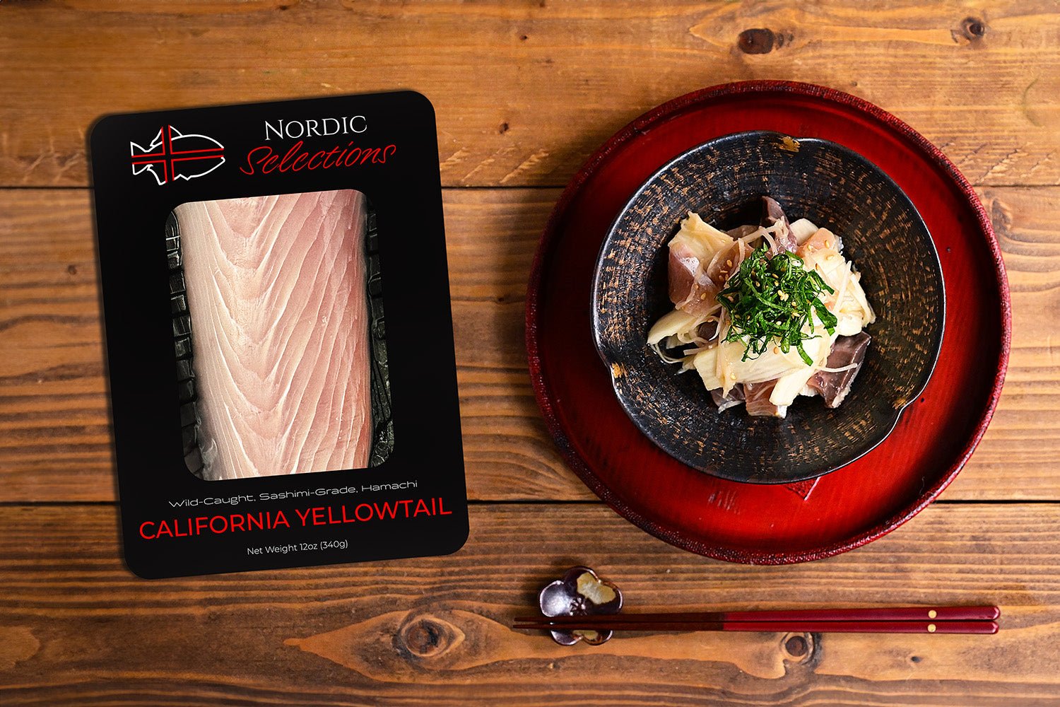 Wild California Yellowtail (Hamachi) Steaks - Sushi Grade (12oz portion) - Nordic Catch