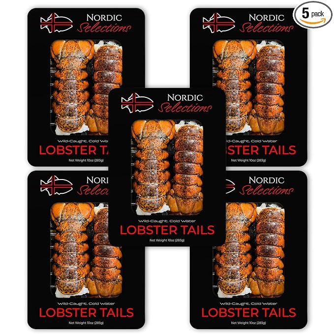 Wild, Cold Water Atlantic Lobster Tails (5 pack) - Nordic Catch