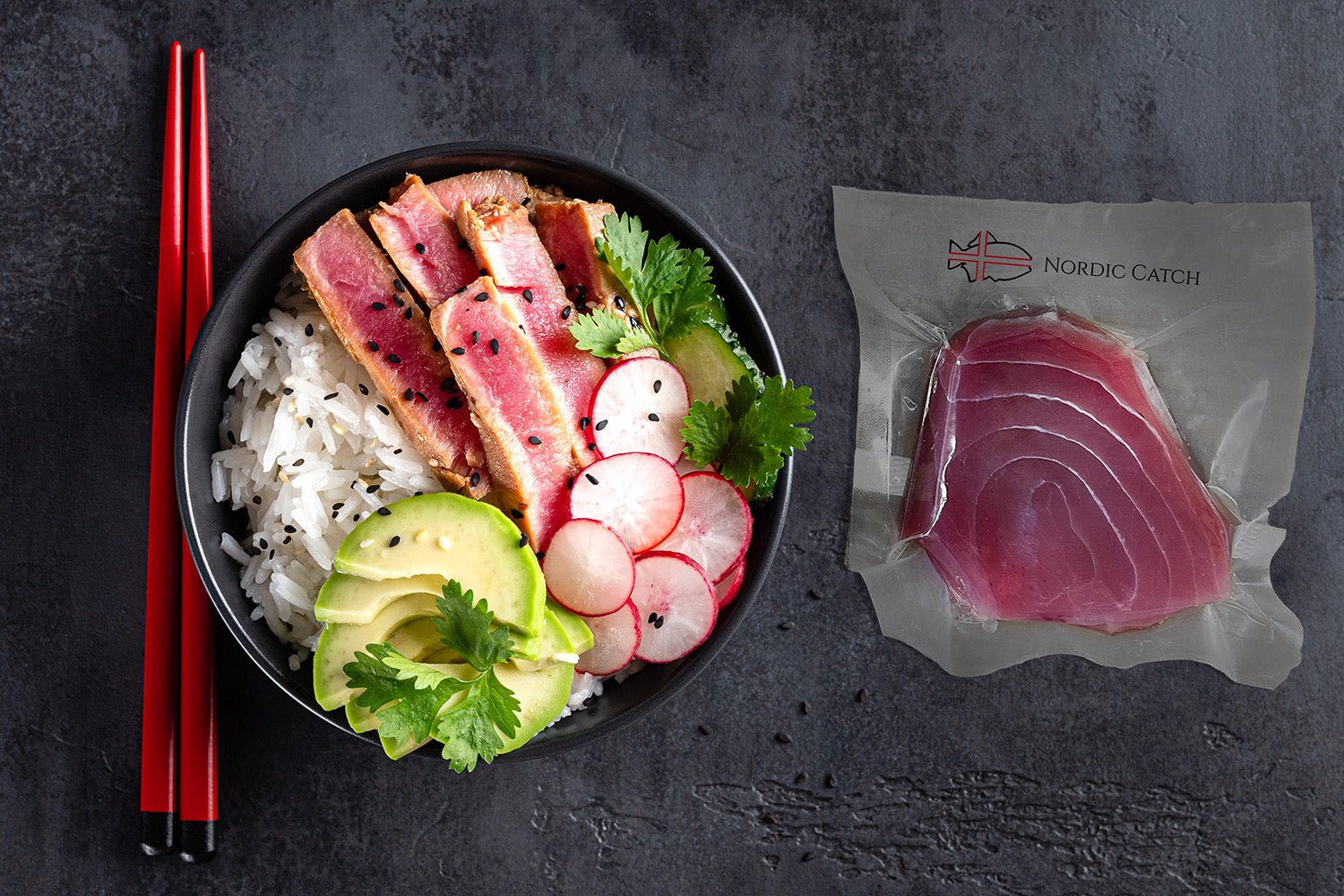 Yellowfin Tuna (Ahi) Steaks - Sushi Grade, Natural & Wild Caught (12oz portion) - Nordic Catch