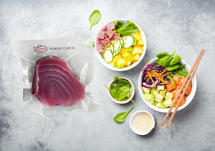 Yellowfin Tuna (Ahi) Steaks - Sushi Grade, Natural & Wild Caught (12oz portion) - Nordic Catch