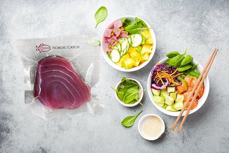 Yellowfin Tuna (Ahi) Steaks - Sushi Grade, Natural & Wild Caught (12oz portion) - Nordic Catch