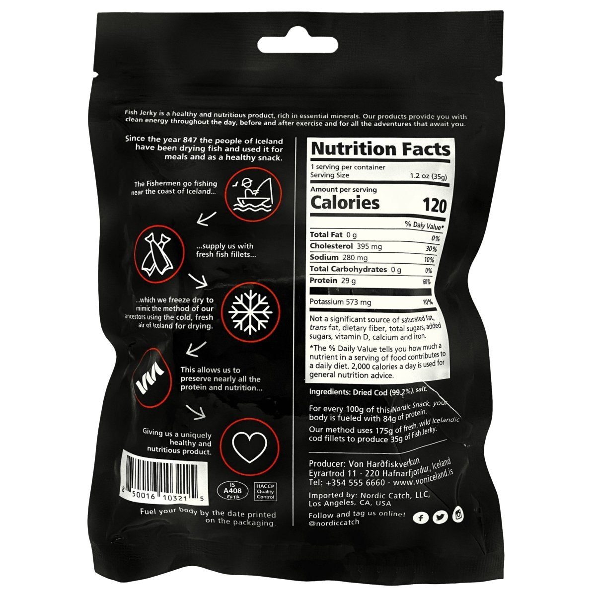 Dried Cod Bites, Nordic Snack (35g) - Nordic Catch