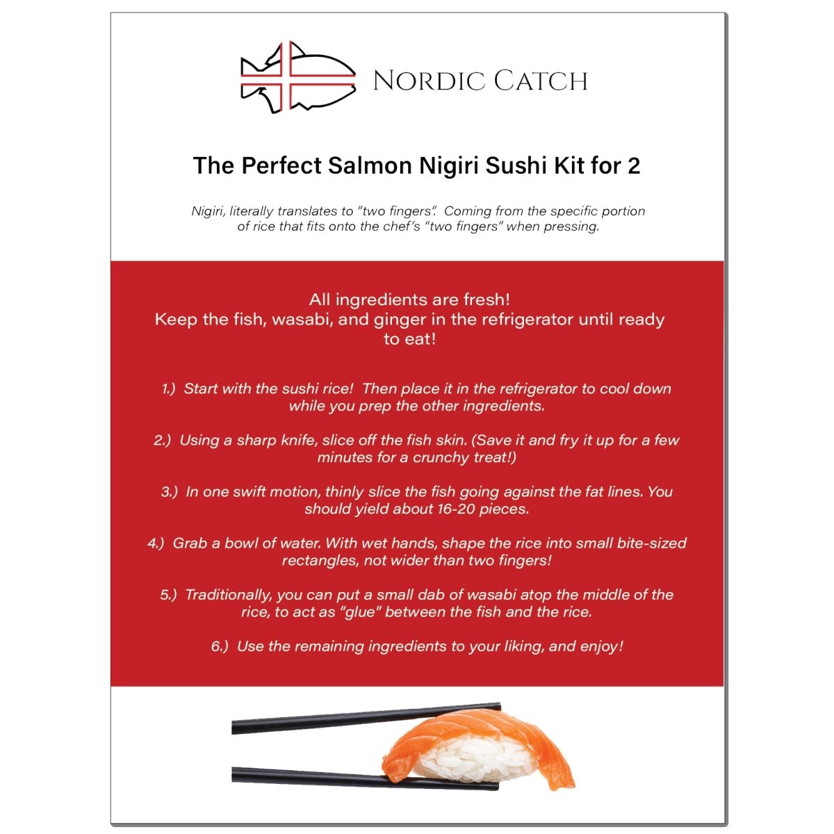 Perfect Salmon Nigiri Sushi Kit for 2 - Nordic Catch